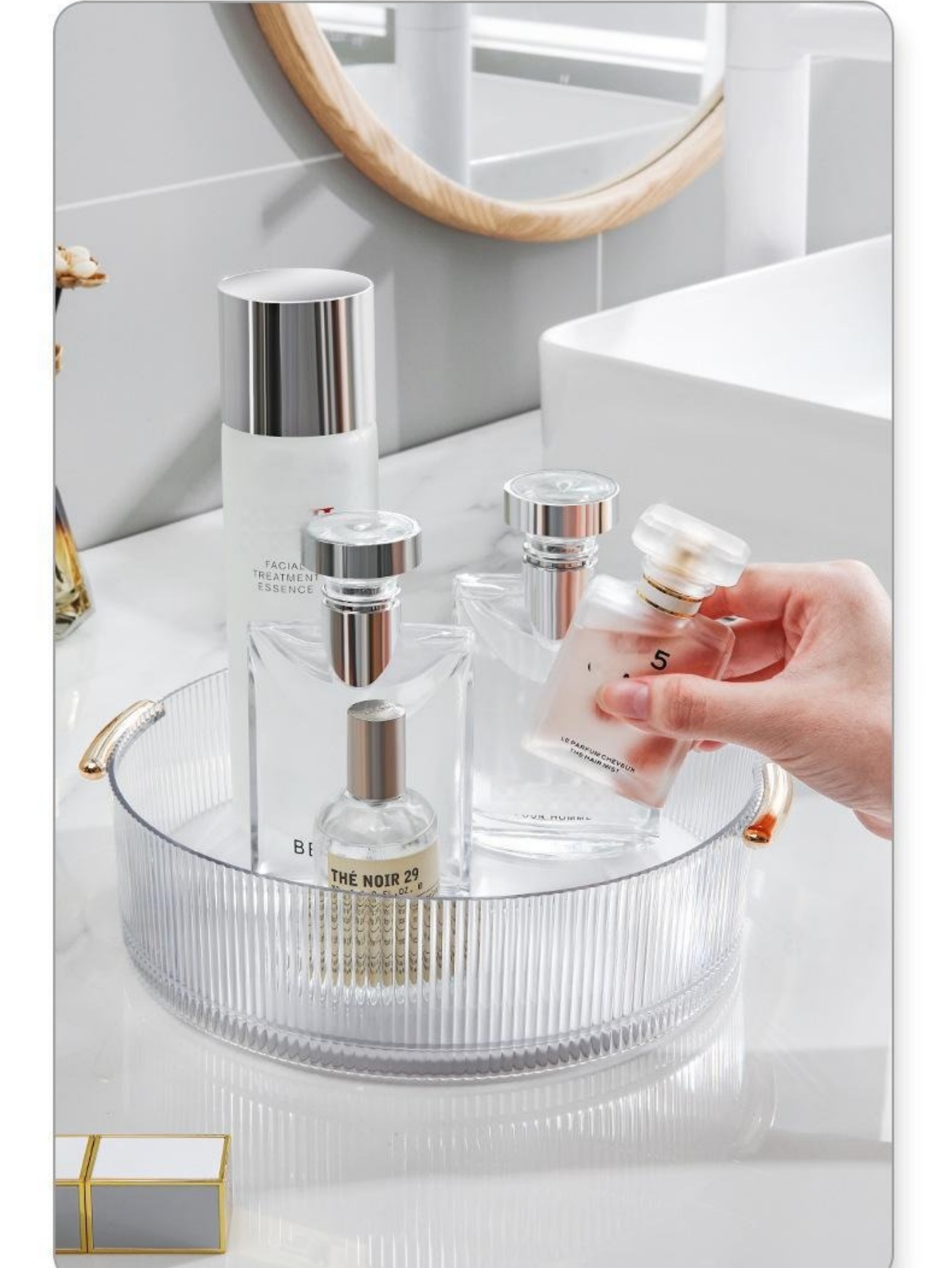 Vertical Ribbed Transparent Ma - огляд і ціна Luxury Skincare Tray