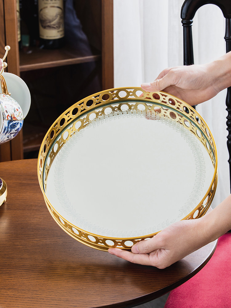 Light luxury mirror brass rota - огляд і ціна Luxury Skincare Tray