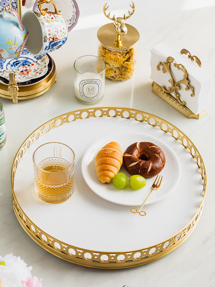 Light luxury mirror brass rota - огляд і ціна Luxury Skincare Tray