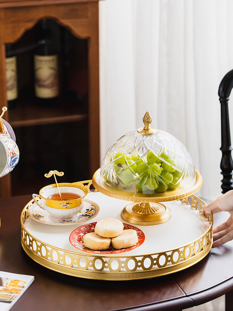 Light luxury mirror brass rota - огляд і ціна Luxury Skincare Tray